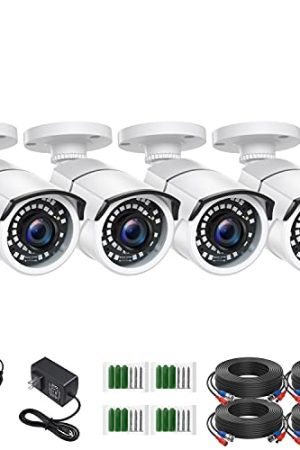 ZOSI 4 Pack 2MP 1080p HD-TVI Home Security Cameras: Crystal Clear Surveillance with Night Vision and Weatherproof Design