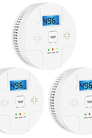 3-Pack Combo Smoke and Carbon Monoxide Detector: Battery Operated, Portable, and Easy Installation
