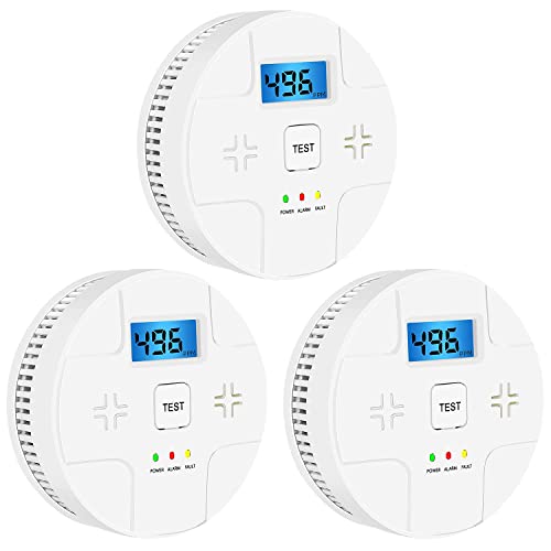 3-Pack Combo Smoke and Carbon Monoxide Detector: Battery Operated, Portable, and Easy Installation