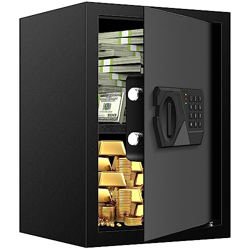 2.5 Cu ft Large Fireproof Safe Box For HOME USE - Digital Security Safe with Key and Combination (50UB)