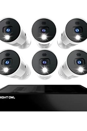Night Owl SP, LLC 8-Channel Video Home Security System with 6 Wired 1080p HD Cameras and 1TB Hard Drive - Expandable, BTD21LSA-86-B, White