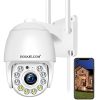 2K 4MP Outdoor Security Camera with AI Motion Detection, Pan Tilt Tracking, Two-Way Audio, and Color Night Vision