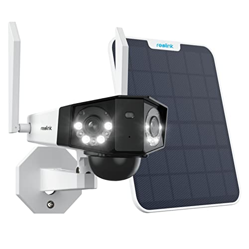 REOLINK Duo 2 Solar Security Camera - 6MP Dual Lens Wireless Outdoor Camera with 180° View, Color Night Vision, and Smart Detection, Works with Alexa