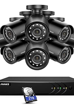 ANNKE 16CH 3K Lite FHD AI Surveillance System: Smart Human Vehicle Detection, Night Vision, 2TB HDD, 8X Outdoor Weatherproof Cameras