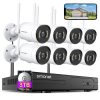 2K WiFi Camera System - 8CH NVR, 3TB HDD