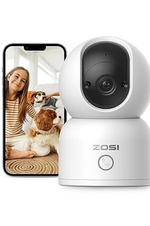 ZOSI C518 2K 360° Smart Security Camera: Ultimate Indoor Monitoring for Baby, Pets, and Home - Night Vision, Two-Way Audio, and More