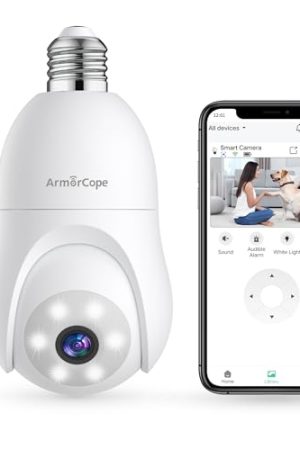 Armorcope 2K Light Bulb Security Camera: 360° Motion Tracking, Color Night Vision