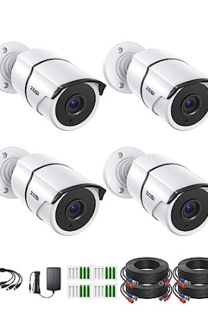 ZOSI 4PACK 1920TVL 1080P HD TVI Security Cameras - 120ft Night Vision, Day/Night Waterproof Cameras for Home Security