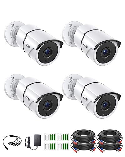 ZOSI 4PACK 1920TVL 1080P HD TVI Security Cameras - 120ft Night Vision, Day/Night Waterproof Cameras for Home Security