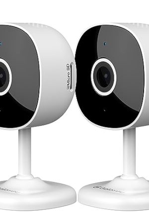GALAYOU Indoor Home Security Cameras - 2K WiFi Surveillance Camera (2-Pack) for Baby/Pet/Nanny, Two-Way Audio, Smart Siren, SD/Cloud Storage, Alexa & Google Home Compatibility