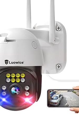 Luowice 5MP PTZ Security Camera: Outdoor FHD WiFi Camera with Humanoid Detection, Auto Tracking, Color Night Vision, Two-Way Talk