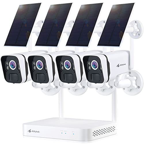 Solar Home Security Camera System, 4pcs 2K Ultra