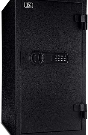 TIGERKING Fireproof Safe Box - 3.47 Cubic Feet, Digital Lock, Black, for Home and Office