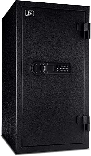 TIGERKING Fireproof Safe Box - 3.47 Cubic Feet, Digital Lock, Black, for Home and Office