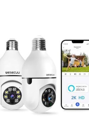 Light Bulb Security Camera - 2K Clarity, Easy Installation, and Alexa Compatibility