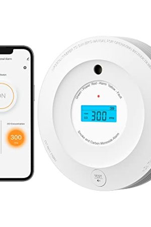 AEGISLINK Wi-Fi Combination Smoke and Carbon Monoxide Detector - LCD Display, Replaceable Battery - SC-WF240
