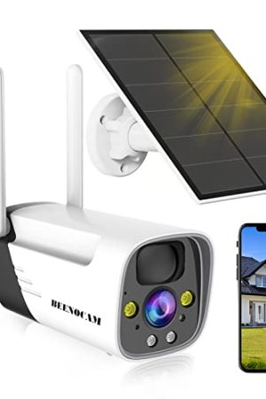 BEENOCAM BW5: Solar Wireless Outdoor Security Camera with 3MP, 15000mAh Battery, 4X Digital Zoom, 2-Way Audio, and Color Night Vision