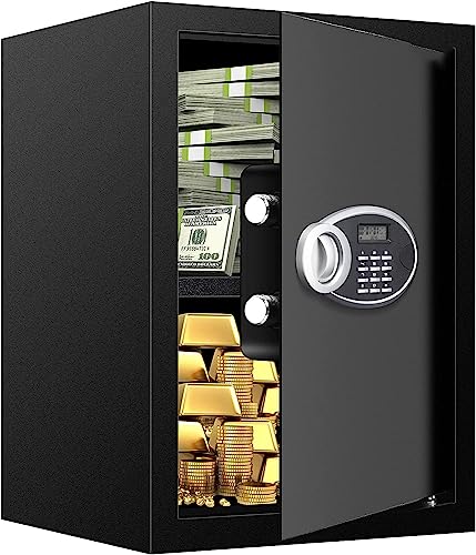 2.5 Cubic Home Safe - Fireproof, Waterproof, Digital Security Safe Box with Programmable Keypad and Spare Keys