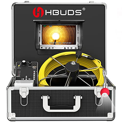Pipe Pipeline Inspection Camera | HBUDS Waterproof IP68 Endoscope Video System with 7 Inch LCD Monitor | 1000TVL Sony CCD Camera