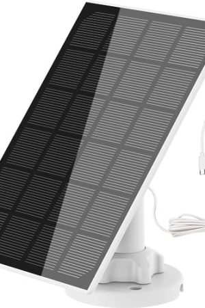 HXVIEW 5V Solar Panel - 3W Charge for Micro USB & USB-C Port Outdoor Cameras, 360° Adjustable, IP66 Waterproof