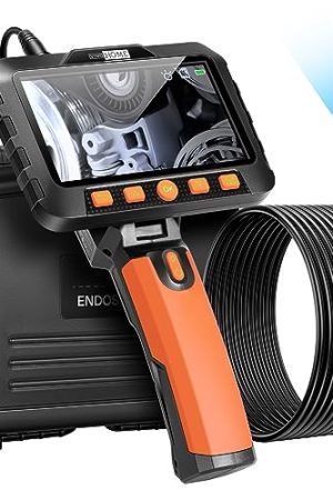 VIVOHOME Dual Lens Endoscope - Enhanced Visibility, 5-Inch IPS HD Screen, Waterproof, and Durable for Auto, Plumbing, and Wall Inspections