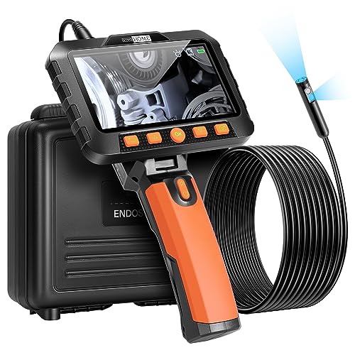 VIVOHOME Dual Lens Endoscope - Enhanced Visibility, 5-Inch IPS HD Screen, Waterproof, and Durable for Auto, Plumbing, and Wall Inspections