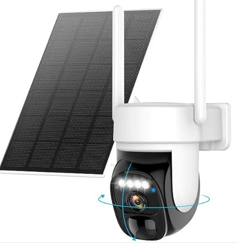 Hawkray Solar Wireless Outdoor Camera – 2K HD, 360° View, AI Motion Detection, Two-Way Audio