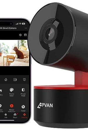 CPVAN Pet Security Camera - 1080P FHD, Pan & Tilt, Night Vision, AI Motion Detection & Tracking, 2-Way Audio, 2.4G WiFi, USB Powered