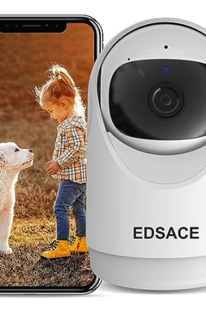 EDSACE Pan Tilt WiFi Dome Security Camera - Ideal for Baby and Pet Monitoring
