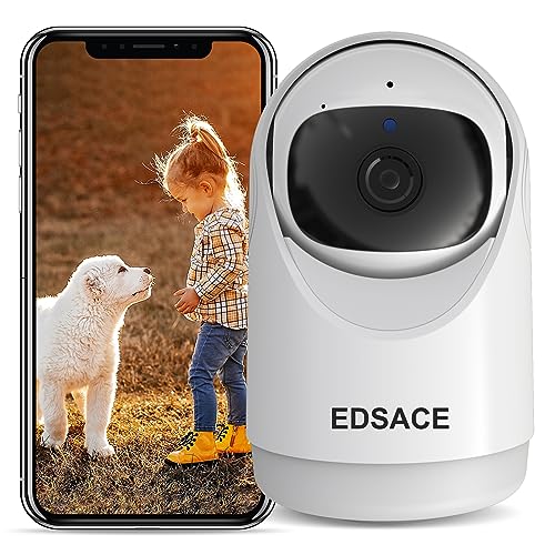 EDSACE Pan Tilt WiFi Dome Security Camera - Ideal for Baby and Pet Monitoring