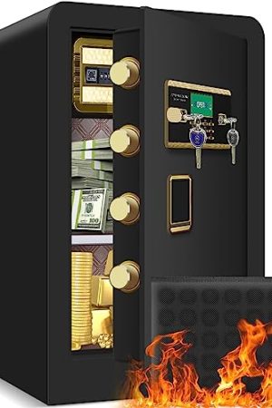 Extra Large Heavy Duty Fireproof Waterproof Home Safe - Massive Capacity, Sturdy Construction, and Three-Way Access