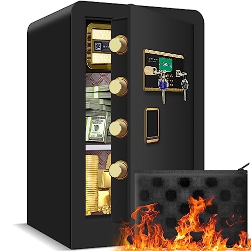 Extra Large Heavy Duty Fireproof Waterproof Home Safe - Massive Capacity, Sturdy Construction, and Three-Way Access