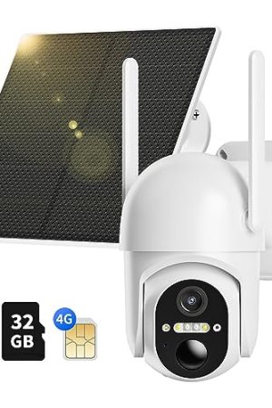 Ebitcam 4G LTE Cellular Outdoor Security Camera - Solar Powered, No WiFi Needed, 2K Live Video, Motion Alerts