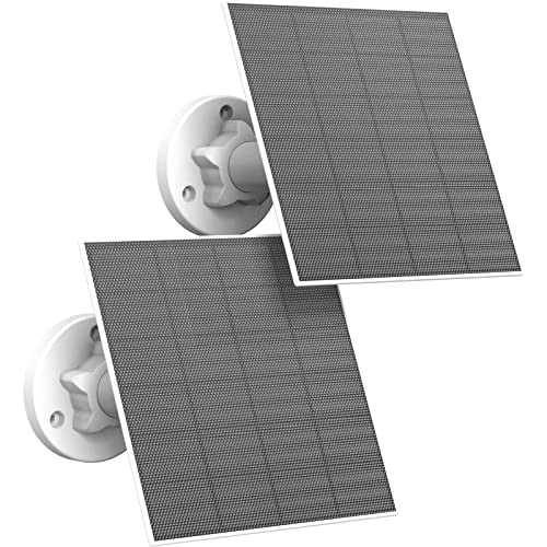 5W USB Solar Panels for Outdoor Rechargeable Cameras, Pack of 2 with Adjustable Mounts