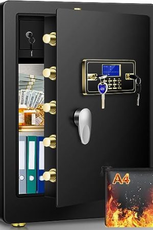 3.7 Cu ft Large Home Safe Fireproof Waterproof – Programmable Keypad & Lock Box, Digital Safe for Home Firearm Medicine Valuables