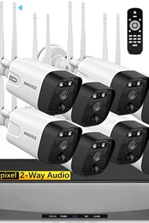 Crystal-Clear Vigilance: OOSSXX 5.5MP Wireless Security Camera System with PIR Detection, Dual Antennas, and 3K 5.0MP Resolution