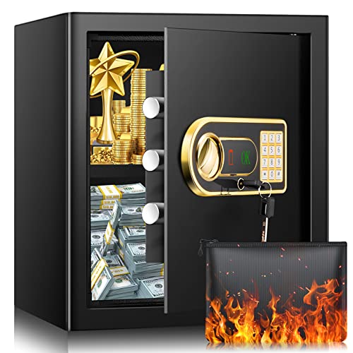 2.3 Cubic Fireproof Safe – Digital Keypad, Anti-Theft Design, and Smart Capacity for Home Protection
