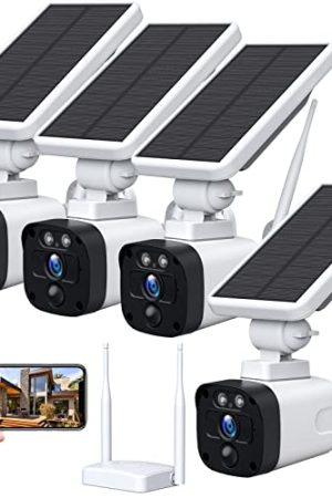 Camland 4MP Solar Wireless Security Camera System Outdoor 4 Pack