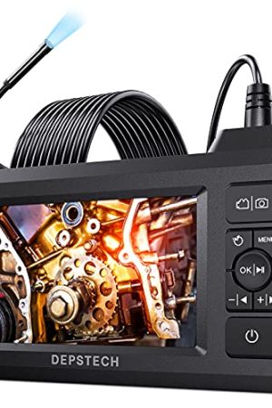 DEPSTECH Industrial Endoscope: 5.5mm 1080P HD Inspection Camera, 4.3 Inch Screen, IP67 Waterproof, 16.5FT Cable, 32GB Card