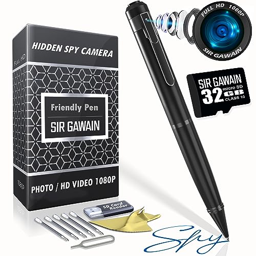 Mini Spy Camera Hidden Camera Pen Black 1080p & 32GB SD Card