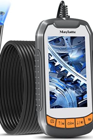 Maylatte 5.5mm Endoscope | 4.3 Inch Borescope Inspection Camera | 1080P Scope Camera with 16.5ft Semi-Rigid Cable | IP67 Waterproof Snake Camera