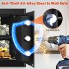 Digital Home Security Safe Box with LCD Keypad Key & Removable Shelf - Image 3