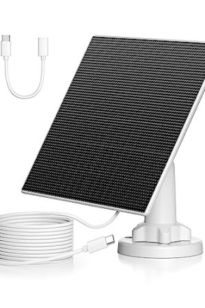 EBL 5W Solar Panel Charger: Uninterrupted Power for Wireless Outdoor Security Cameras with 360° Adjustable Mount and Advanced Protection Features