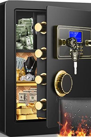 2.3 Cu ft Fireproof Safe Box for Home: Programmable Keypad, Secure Documents, Money, and Valuables