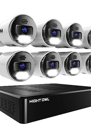 Night Owl 8-Channel Bluetooth Video Home Security System with 4K HD Cameras and 2TB Hard Drive - Expandable to 12 Cameras