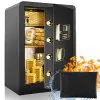 Diosmio Safe Box Home Safe 4.2Ct – Fireproof Waterproof Double Lock Safe, HD LCD Screen, Fireproof Bag