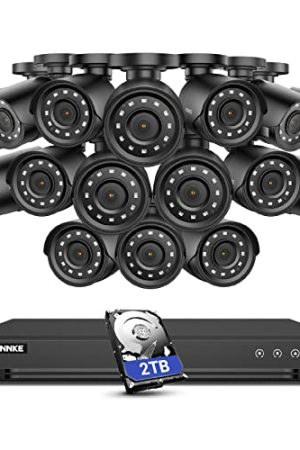ANNKE 32CH Security Camera System - 3K Lite DVR, 16 Weatherproof Cameras, AI Human/Vehicle Detection, 2TB HDD