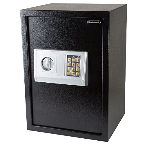 Portable Digital Safe - Electronic Steel Safe with Keypad and Override Keys by Stalwart (Black)