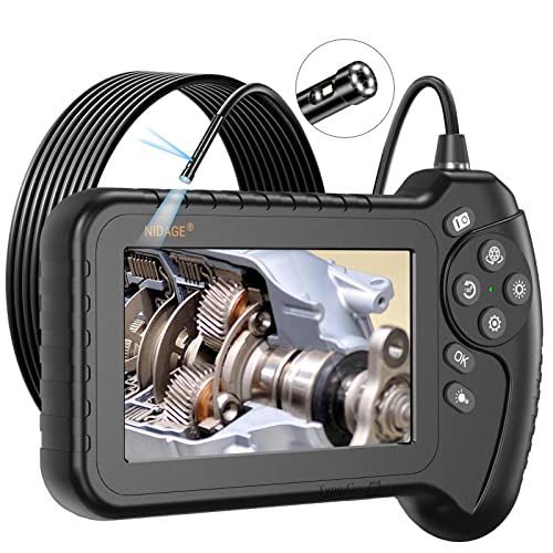 NIDAGE 5inch Dual Lens Borescope - 1080P HD, Waterproof 5.0mm Camera, Easy Operation for Effortless Inspections