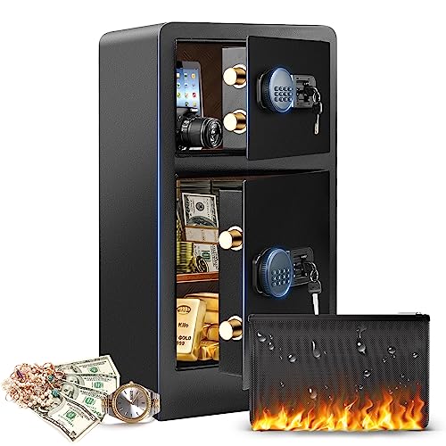 Diosmio Safe Box Fireproof Waterproof - 2023 Newest 4.2Ct Large Heavy Duty Safe with Hidden Compartment for Home Security